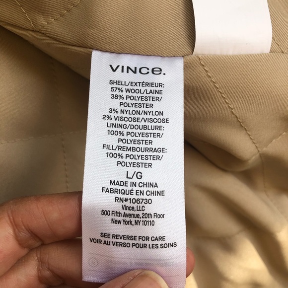 NWT Vince Padded Flannel Plaid Shirt Jacket Shacket Light Dune Color - Picture 9 of 10